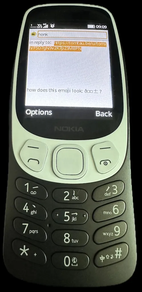 Cell phone emoji in the built-in browser